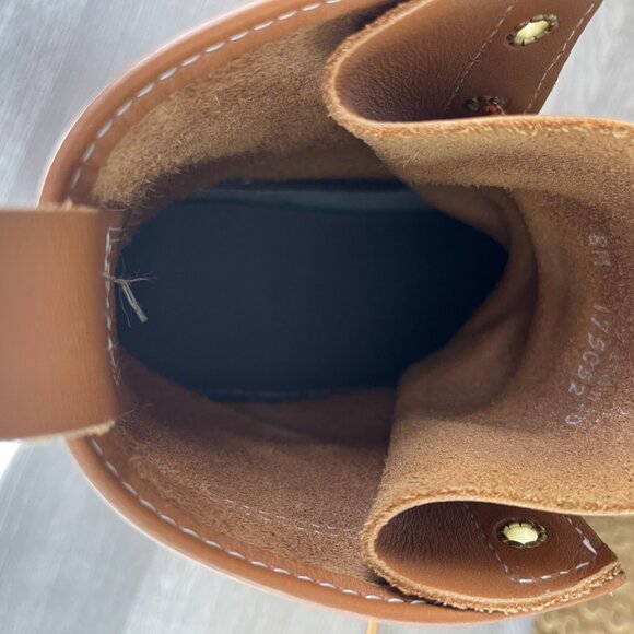 Women's LL BEAN Bean Boots Size 8 USA Maine Brown Tan Leather Rubber Duck 8" - Picture 8 of 9